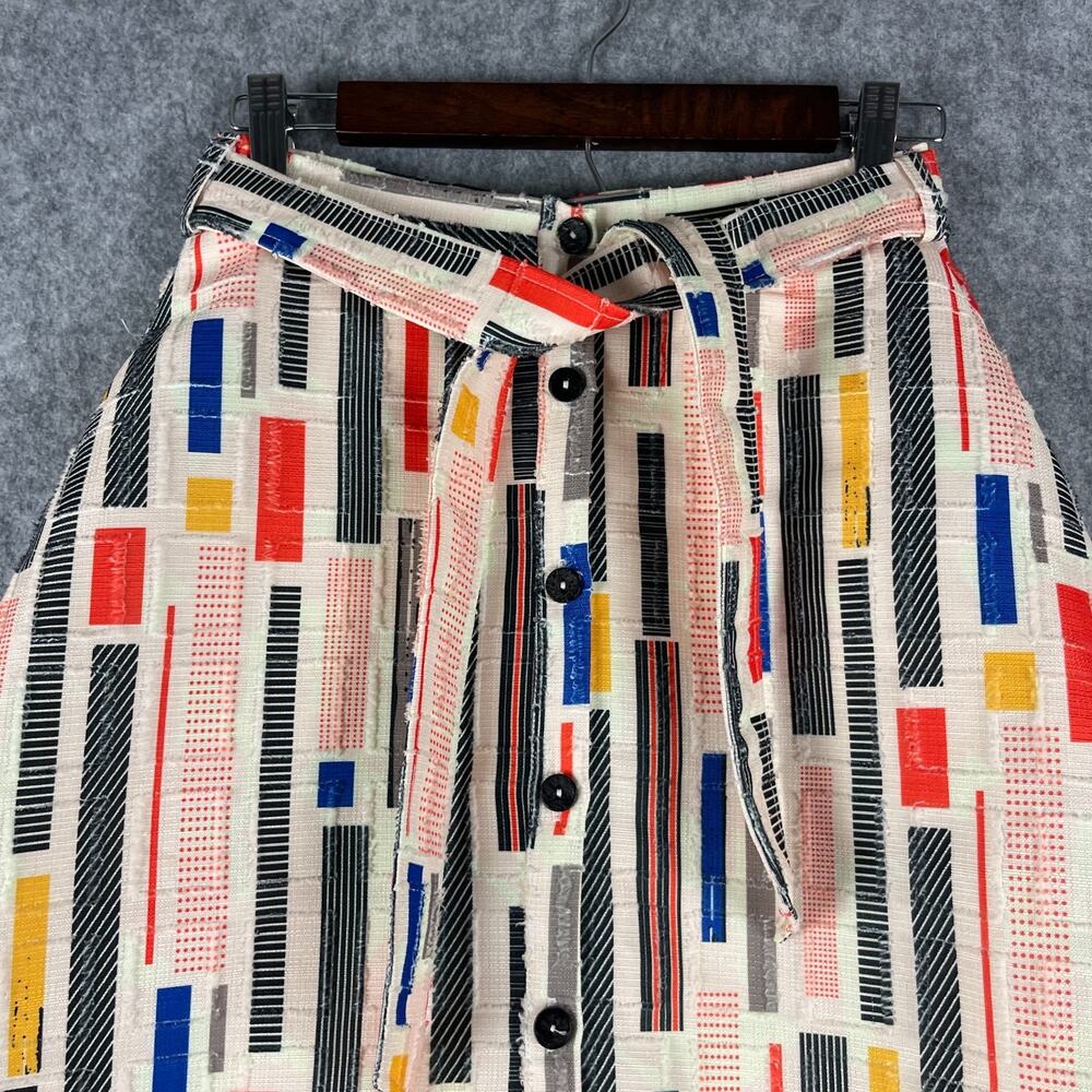 Anthropologie Hutch Willem Skirt Womens 2 A-Line Patchwork Retro 50s Midi Artsy - Picture 3 of 16